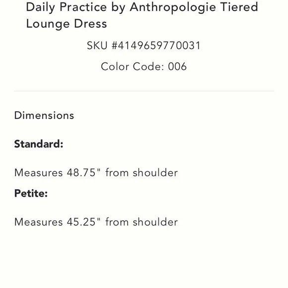 Anthropologie Daily Practice Tiered Lounge Dress - fits  L - Picture 6 of 16
